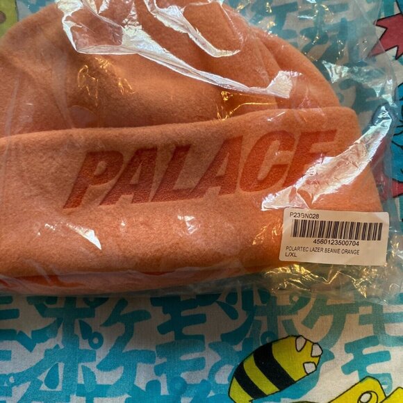 Palace Skateboards Polartec Lazer Beanie Orange L/XL FW23 Spellot Pocket Bright - Picture 3 of 6
